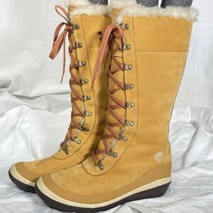 TIMBERLAND Picudilla Boots 14" Waterproof Lace Up Outdoor Womens 8.5 Tan Wheat